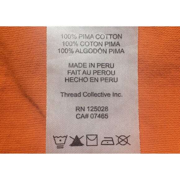 PSYCHO BUNNY Men Tee Long Sleeve Graphic Print Crew Neck Sz M Orange Casual 3-27 - Picture 8 of 12